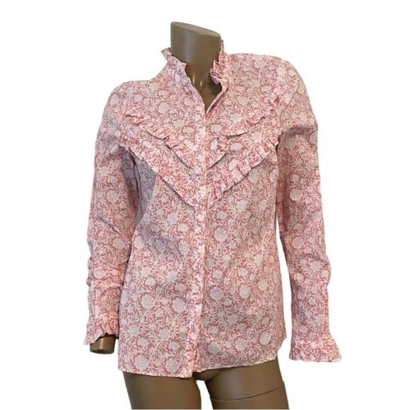 Sezane Rozy floral ruffle button front blouse size 36 Smalll - Picture 4 of 8